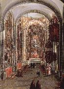 unknow artist This painting Allows us to picture the interior of a church in new spain painting
